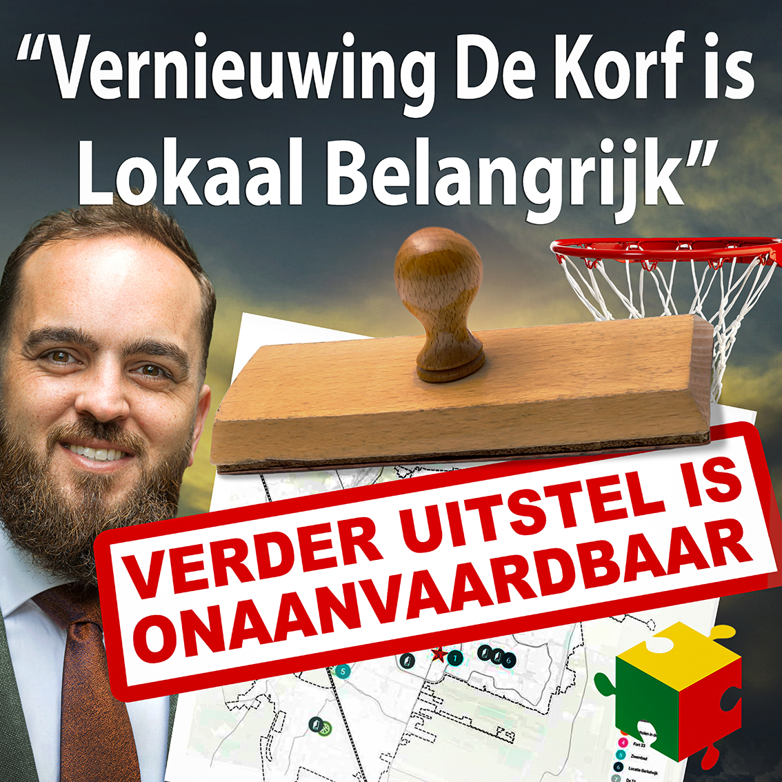 10x10 cm Advertente De Korf met onaanvaartdbaar tekst LOW RES